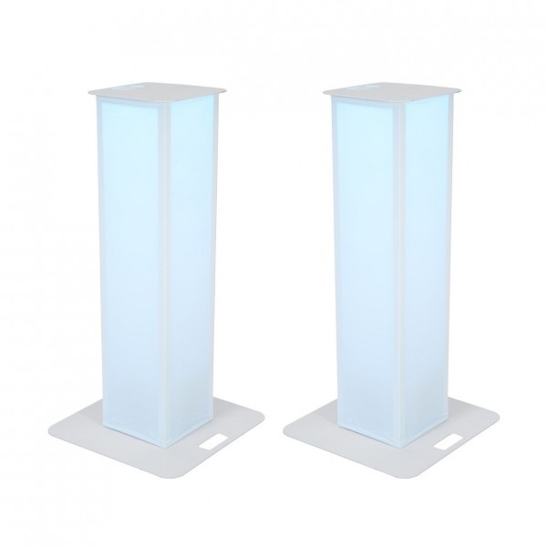 Eurolite 150cm Stage Stands with Cover and Bag, White - Lit Blue