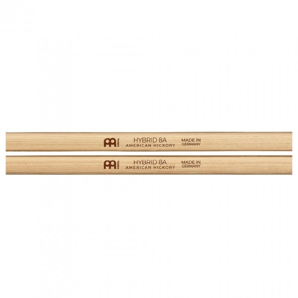 Meinl Stick & Brush Hybrid 8A Drumsticks, Wood Tip, Pair - Logo
