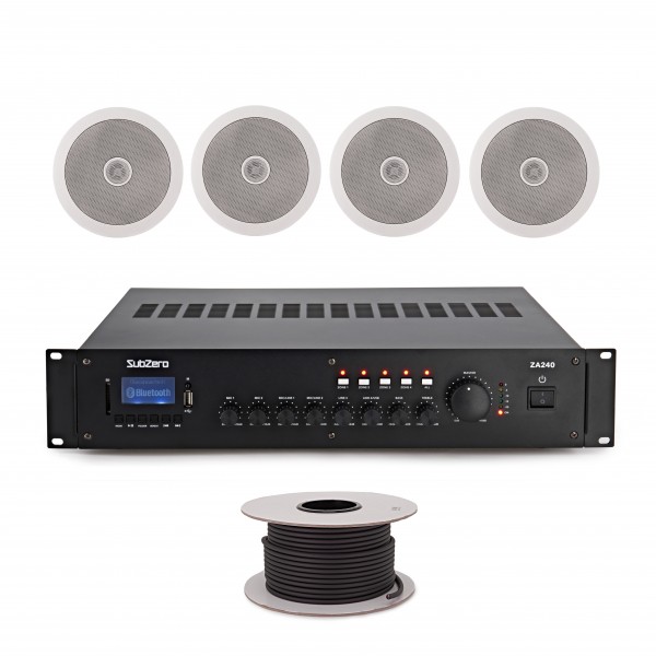 SubZero 40W 100V 5" Zone Ceiling Speaker System
