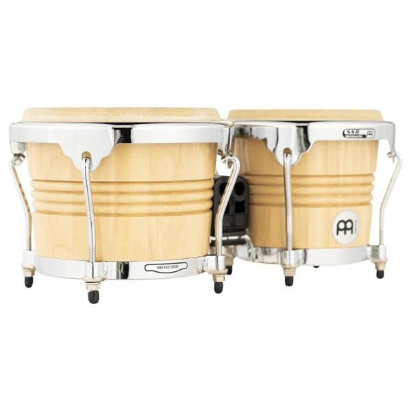Meinl Percussion Free Ride Designer 6 3/4" & 8" Wood Bongos, Natural