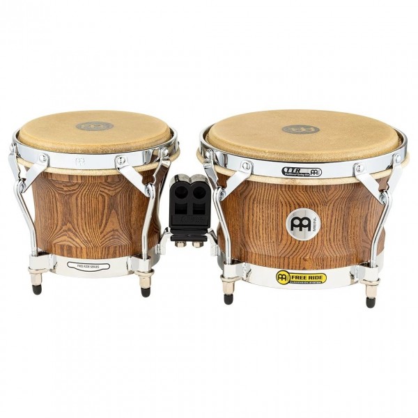 Meinl WB500ZFA-M Free Ride Series Woodcraft Bongo, Zebra Finished Ash