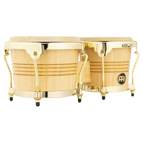 Meinl Percussion Wood Bongos, Natural, Gold Tone Hardware
