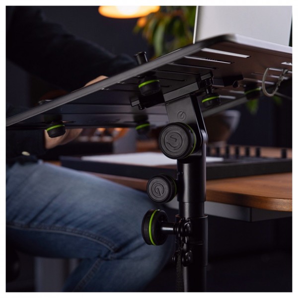 Gravity LTST01 Laptop Stand - Laptop on Stand Angled