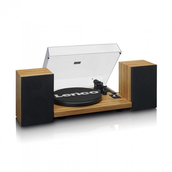 Lenco LS-500 Bluetooth Turntable with Speakers Bundle - Angled