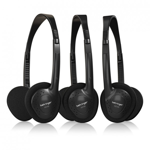 Behringer HO 66 Stereo Headphones, 3 Pack - Front