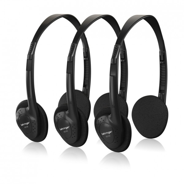 Behringer HO 66 Stereo Headphones, 3 Pack - Angled Left