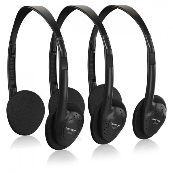Behringer HO 66 Stereo Headphones, 3 Pack - Angled Right