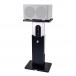 Zaor ISO MK3 600 Speaker Stand, Matte Black - Angled with speaker (Speaker Not Included)