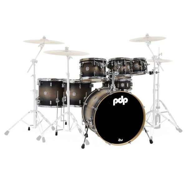 PDP Concept Maple 22" 7pc Shell Pack, Satin Charcoal Burst