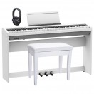 Set Dom&eacute;stico Pr&eacute;mium de Piano Digital Roland FP-30X, Blanco