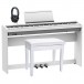 Pack de Pratique à Domicile Premium avec Piano Numérique Roland FP-30X, Blanc