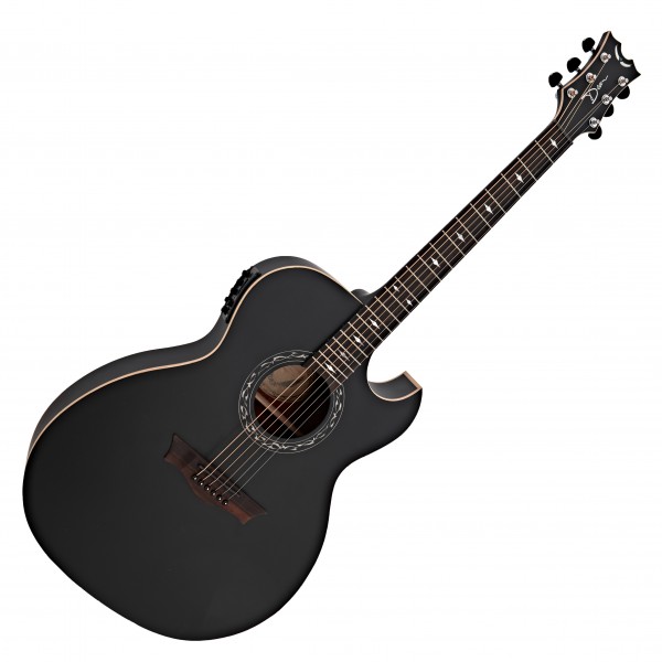 Dean Exhibition Thin Body Electro Acoustic Guitar, Black Satin