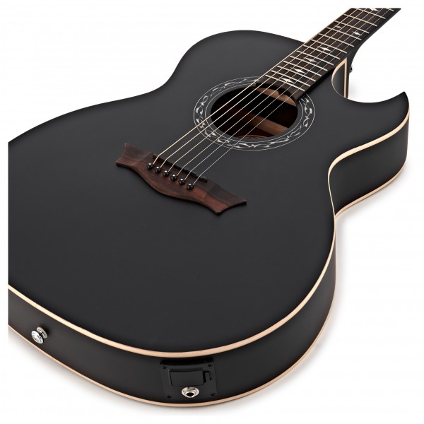 Dean Exhibition Thin Body Electro Acoustic Guitar, Black Satin