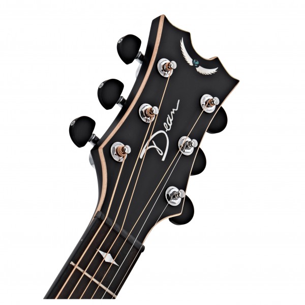 Dean Exhibition Thin Body Electro Acoustic Guitar, Black Satin