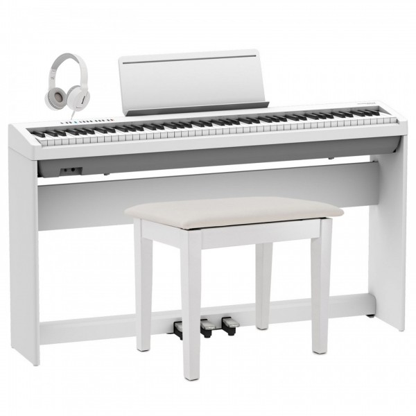 Roland FP-30X Home Piano Bundle, White