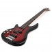 Chicago 5 String Left Handed Bass Guitar by Gear4music, Trans Red