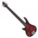 Chicago 5 String Left Handed Bass Guitar by Gear4music, Trans Red