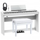 Pack de Pratique &agrave; Domicile Premium avec Piano Num&eacute;rique Roland FP-60X, Blanc