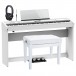 Pack de Pratique à Domicile Premium avec Piano Numérique Roland FP-60X, Blanc