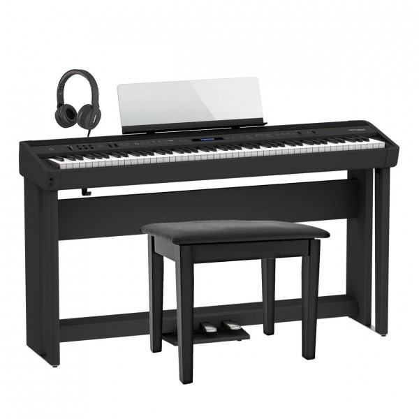 Roland FP-90X Home Piano Bundle, Black