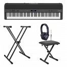 Pack avec Piano Num&eacute;rique Roland FP-90X, Support, Tabouret et Casque Audio, Noir