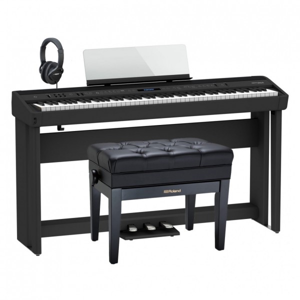 Roland FP-90X Home Piano Premium Bundle, Black