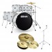 DDrum D2 22'' 7pc Drum Kit w/Paiste Cymbals, White Gloss