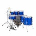 DDrum D2 22'' 7pc Drum Kit w/Paiste Cymbals, Cobalt Blue Sparkle - Back