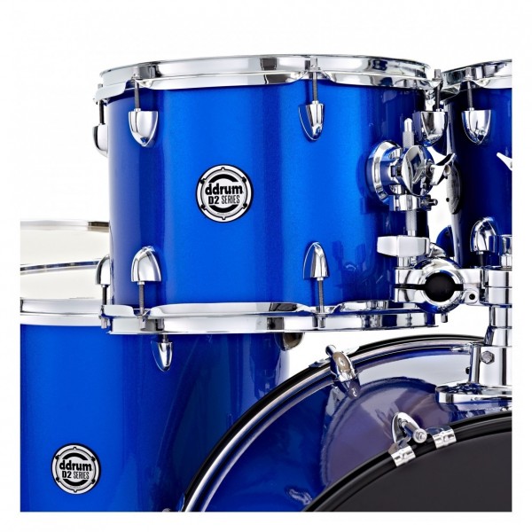 DDrum D2 22'' 7pc Drum Kit w/Paiste Cymbals, Cobalt Blue Sparkle - Detail