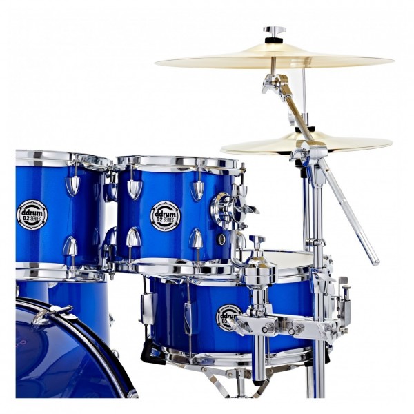 DDrum D2 22'' 7pc Drum Kit w/Paiste Cymbals, Cobalt Blue Sparkle - Rack Toms & Snare