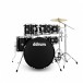 DDrum D2 22'' 6pc Drum Kit w/Paiste Cymbals, Midnight Black - Front