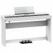 Digitálne piano Piano Roland FP-60X so stojanom a pedálmi v drevenom ráme, biele