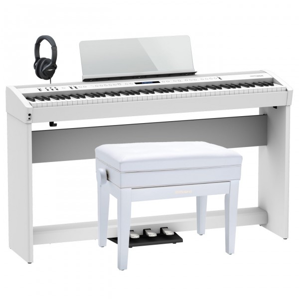 Roland FP-90X Home Piano Premium Bundle, White
