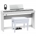 Pack de Pratique à Domicile Premium avec Piano Numérique Roland FP-90X, Blanc