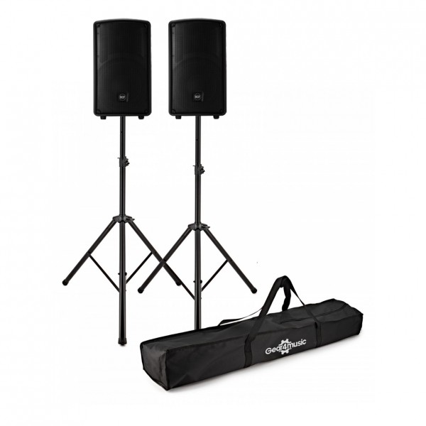 RCF HD 12-A MK4 12'' Active Speakers, Pair with Stands - Full Package