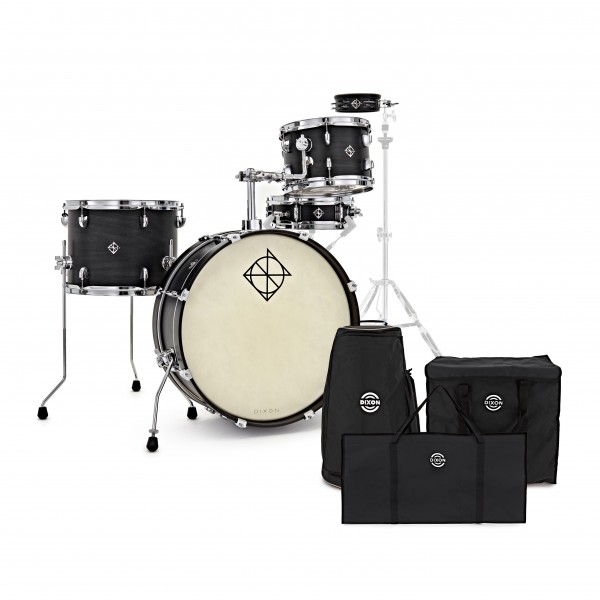 Dixon Drums 'Little Roomer' 5pc Shell Pack w/Bags, Black Coal