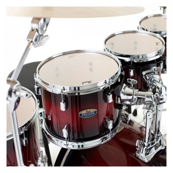 Pearl Decade Maple 22'' 7pc Shell Pack, Deep Red Burst - Rack Toms Rear