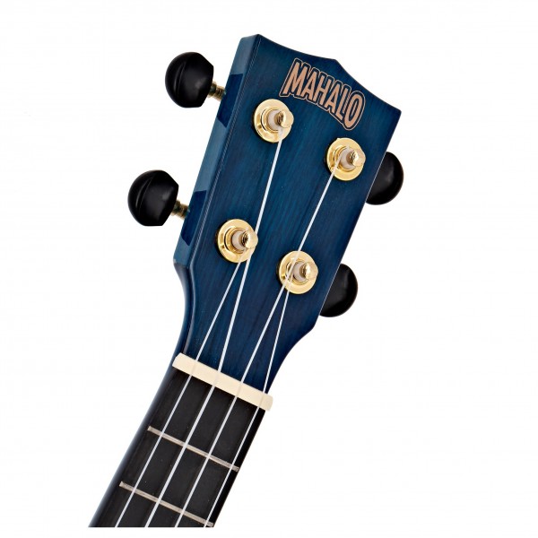 Mahalo Hano Concert Ukulele, Trans Blue Finish