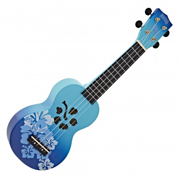 Mahalo Designer Ukulele, Hibiscus Blue