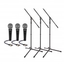 SubZero Dynamic Vocal Microphone with Switch, 3x Stand Pack