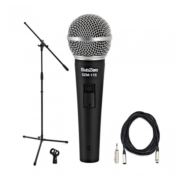 SubZero Dynamic Vocal Microphone with Switch, Stand Pack