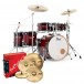 Pearl Decade Maple 7pc Pro Kit with Cymbals, Deep Red Burst