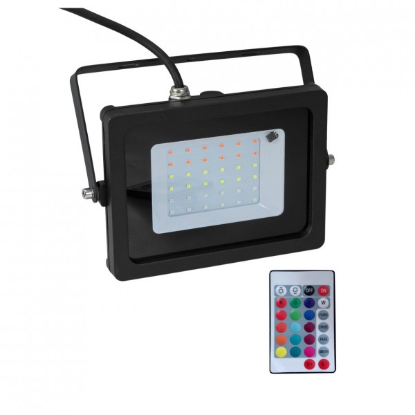 Eurolite FL-30 SMD LED Outdoor Floodlight - Front Angled with Remote