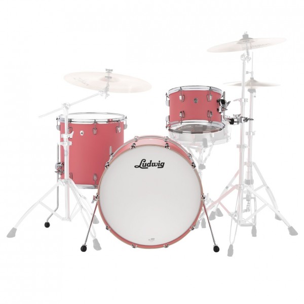 Ludwig NeuSonic 22" 3 Piece Shell Pack. Coral Red