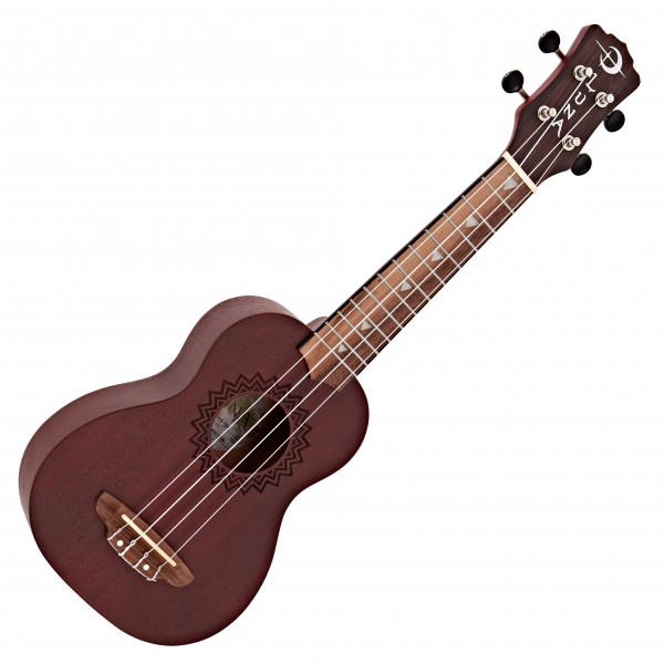 Luna Soprano Ukulele, Red Satin Vintage Mahogany