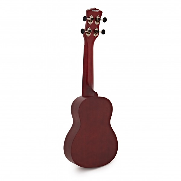 Luna Soprano Ukulele, Red Satin Vintage Mahogany