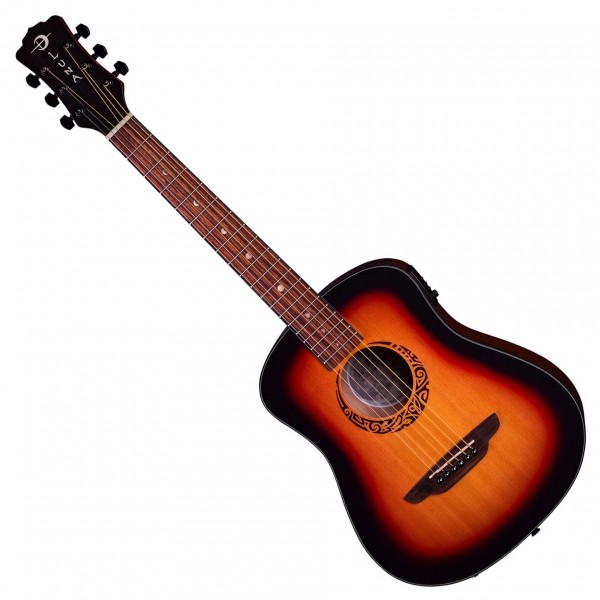 Luna Safari Tribal Electro Travel Guitar LH, Tobacco Sunburst Satin