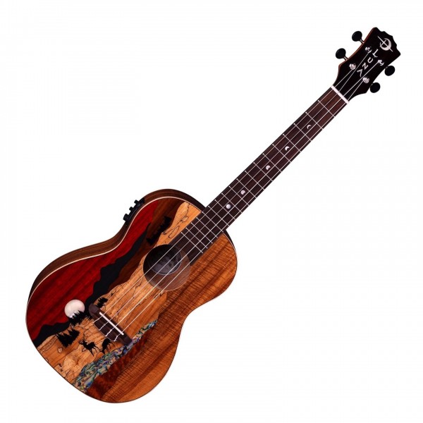 Luna Vista Deer Baritone Electro Ukulele w/ Gigbag - Front View