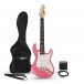 Gitara elektryczna 3/4 LA różowa, zestaw mini wzmacniaczy gitarowych