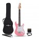 Guitare Électrique LA 3/4 Rose, Pack Mini Ampli de Guitare